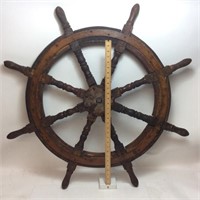 VINTAGE SHIPS STEERING WHEEL, 39’’