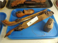 Primitive Ice Skates, Cow Bell, and Shoe Mold