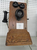 Antique Oak wall telephone