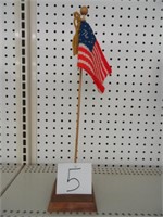 Knitted 76 Flag on pole/stand-16" tall