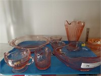 (7) Pink Depression Glassware