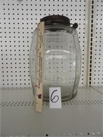 Vintage pickle jar w/lid, wire & wood handle