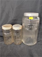 (3) Glass Kitchen Canisters