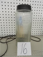 Vintage floor jar made into a lamp-10" tall
