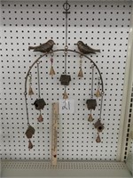 2 metal bird hanging wind chime-14" x 18"