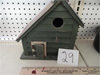 Green wood Bird house-9" x 6" x 9"