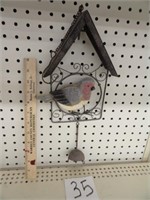 Hanging metal bird décor