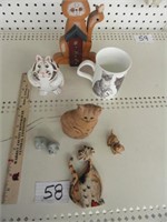 Cat figures & cup-7 pcs.