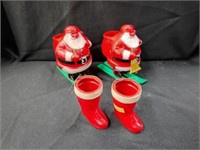 (4) Vintage Plastic Christmas Candy Container