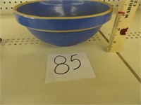 Vintage 8" crock/stoneware Blue bowl