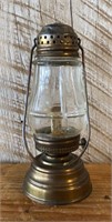 Antique Ice Skaters Small Oil Lamp