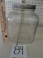 Vintage cracker (?) jar-6" x 6" x 8"