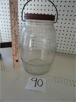 Vintage smaller pickle jar w/lid, wire handle