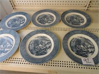 6-10" Currier & Ives plates "The Old Grist Mill"