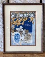 "Sweet Indiana Home" Framed Sheet Music