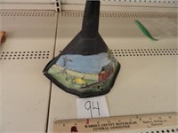 Vintage Barn Scene painted on funnel-rustic