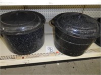 2 Vintage Granite ware canners-no rack-shows ware