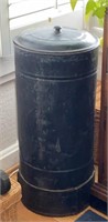 Tin or Metal Tall Black Antique Container