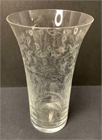 Pretty Etched Glass Vase