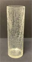 Mid Century Crackle Glass Vase