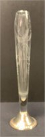 Thin Fluted Glass Sterling Base vase