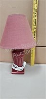 Vintage 14 in burgundy glazed table lamp