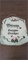 Welcome to Grandma and Grandpa's slate sign, 7 x