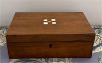 Antique Inlaid  Wooden Stationery Box