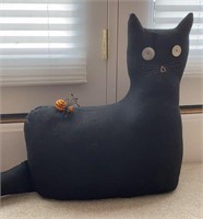 Primitive Style Stuffed Felt Black Cat