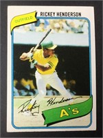 1980 Topps Baseball Rickey Henderson Rookie Card