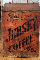 Jersey Coffee Country Store Wood Bin Lift Top Box