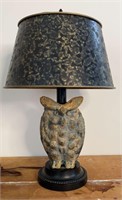 Mid Century Iron Owl Lamp