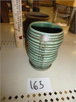 2 pottery pcs.-1 vase-5" x 4.5", 1 vase-. X 5"