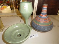 1 Hagar potter vase-9.5", 1 Native American vase