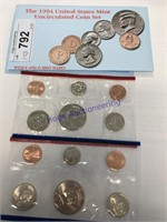 1994 US MINT UNCIRCULATED COIN SET W/ D AND P MARK