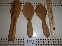 3 Vintage wooden spoons/stirrers-kitchen utensils