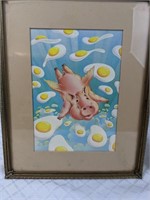 Flying Pig and Eggs Framed Print