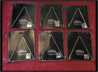 Set of 6 new tripar brass plate holders