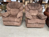 Two Overstuffed Rocking Recliners