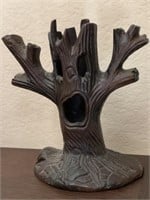 BRONZE OR CAST IRON TREE CANDLE HOLDER