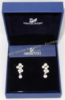 Swarovski crystal earrings in box, boucles