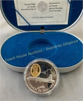 1998 Aviation $20 silver & 24K gold plate proof