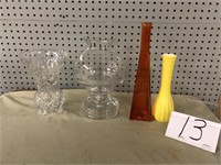 VASES AND CUT GLASS PIECES