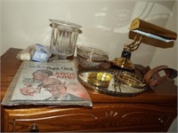 Dresser Set, Desk Lamp, Glass Bowl