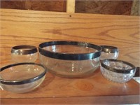 Silver Rimmed Glass Bowls