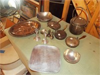 Silver Plate Items, Ice Bucket, Platter