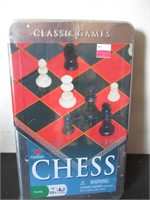 SEALED CLASSIC GAMES CHESS TIN BOX EDITION