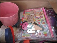 LARGE BOX ASSORTED CRAFT, STATIONARY, OTHER ITEMS