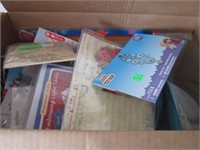 LARGE BOX ASSORTED CRAFT, STATIONARY, OTHER ITEMS