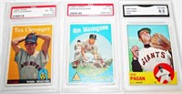 Graded Topps Cards Clevenger, Blasingame, Pagan